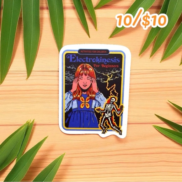 Electrokinesis for Beginners Vinyl Sticker – Retro, Psychic Powers, Funny Sci-Fi - Picture 1 of 1